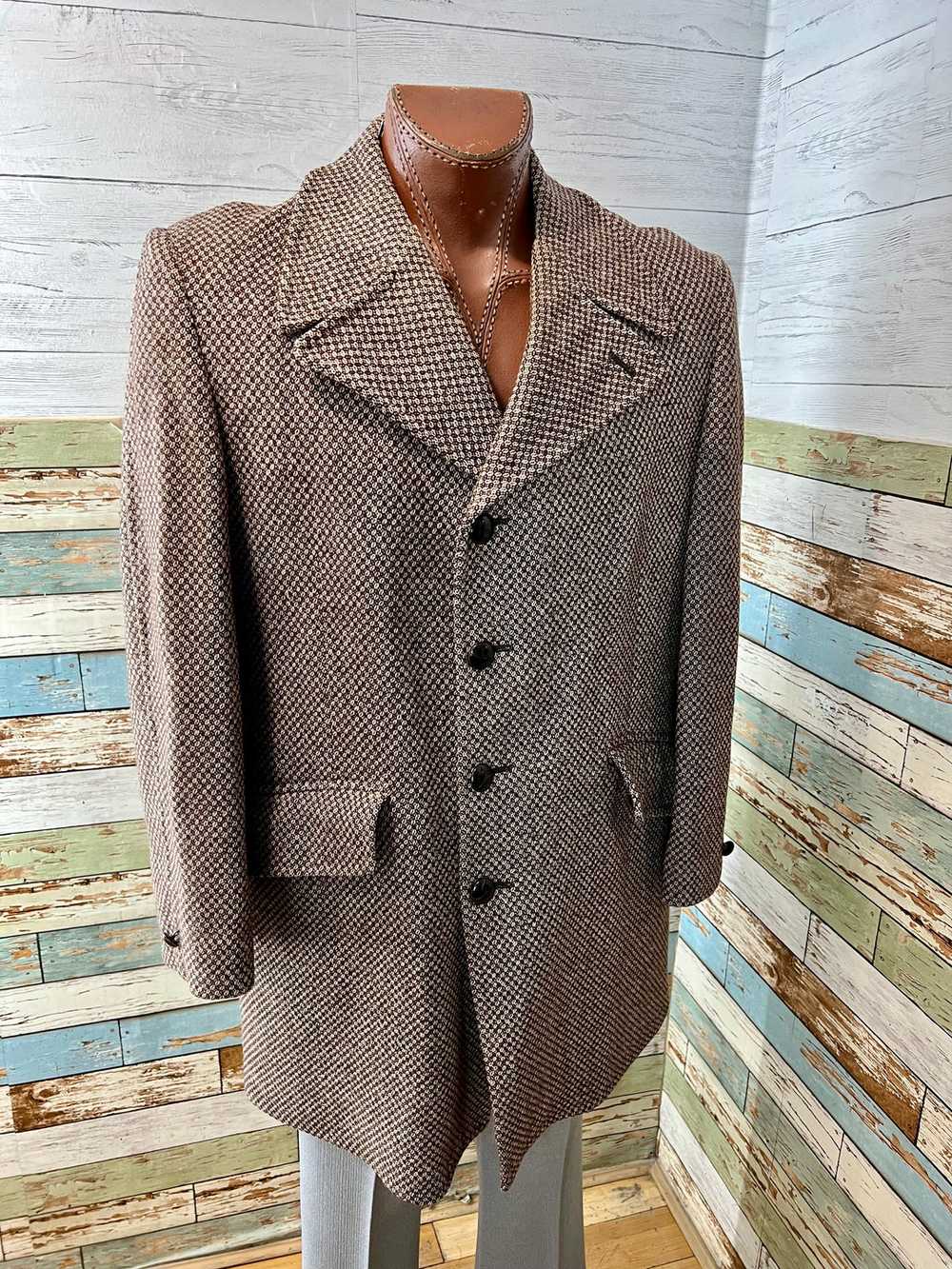 70’s Brown Texure Pattern 3/4 Length Coat By McGr… - image 2