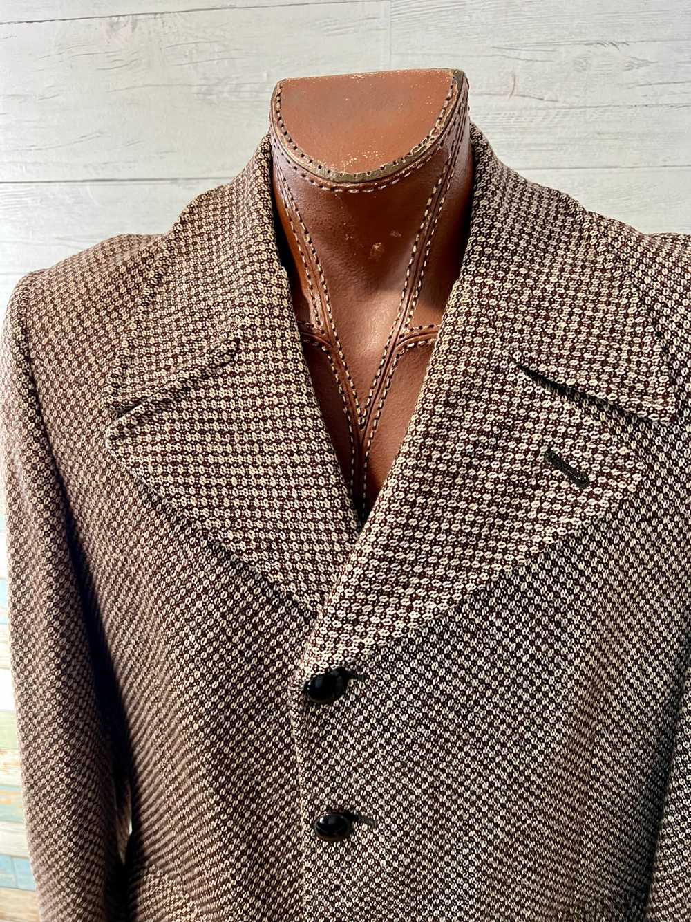 70’s Brown Texure Pattern 3/4 Length Coat By McGr… - image 3