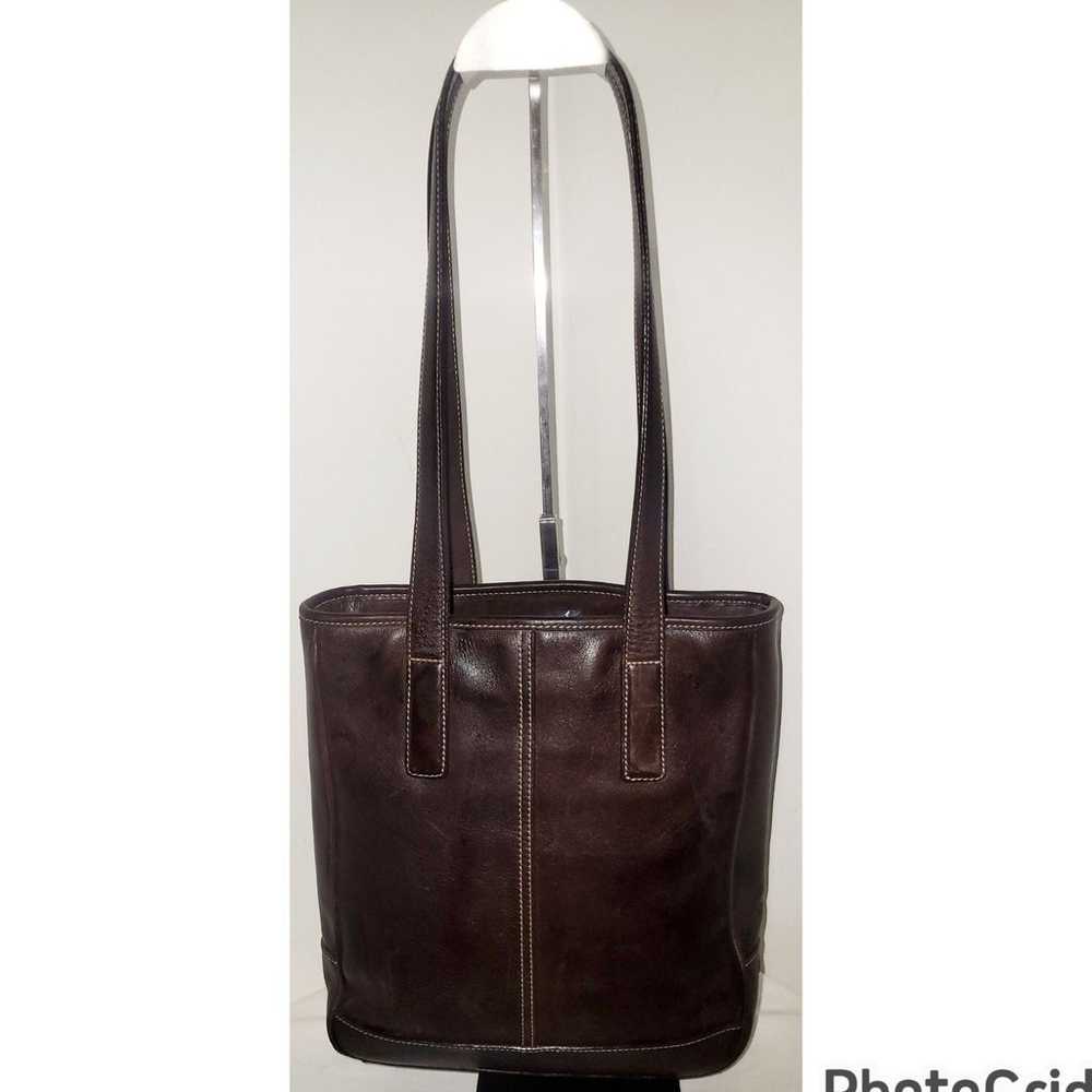 Coach Hampton Vintage Dark Brown Leather Lunch To… - image 2