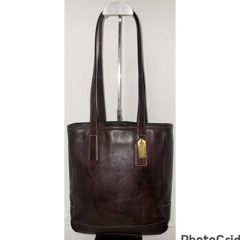 Coach Hampton Vintage Dark Brown Leather Lunch To… - image 3