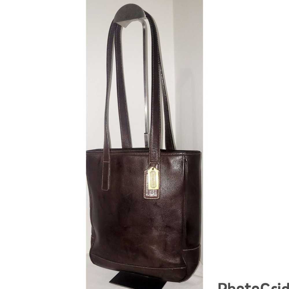 Coach Hampton Vintage Dark Brown Leather Lunch To… - image 8