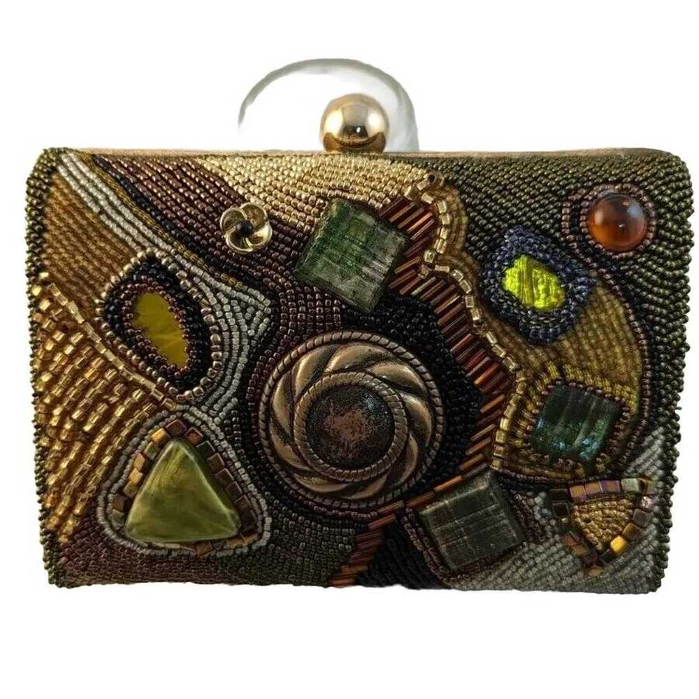 Vintage beaded evening bag Hand Embellished By Ow… - image 1