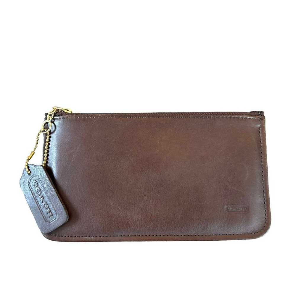 Vintage Coach Skinny Case Brown Pouch Zip Cosmeti… - image 1