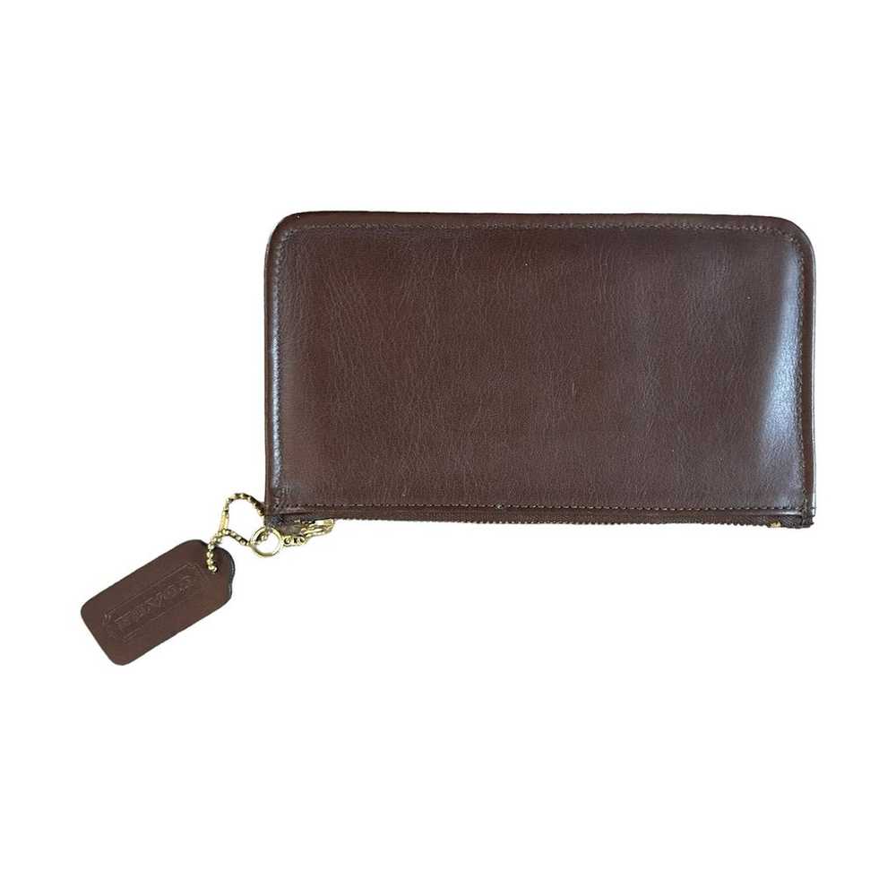Vintage Coach Skinny Case Brown Pouch Zip Cosmeti… - image 4