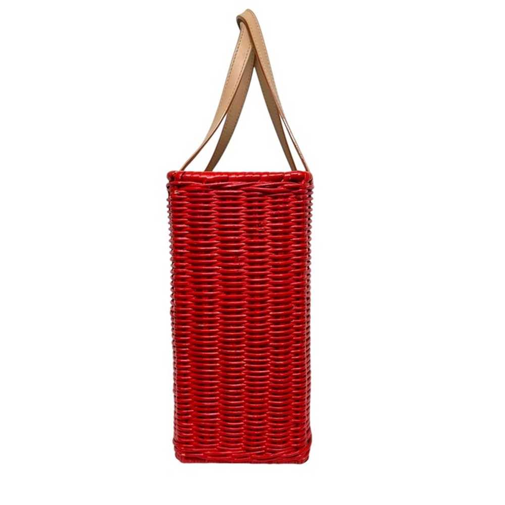 Kate Spade Wicker Basket Bag Orange Red - image 11