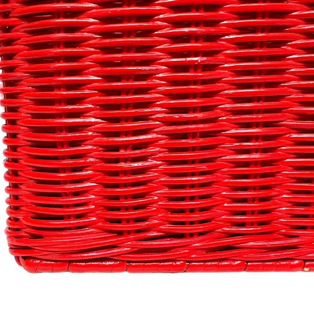 Kate Spade Wicker Basket Bag Orange Red - image 6