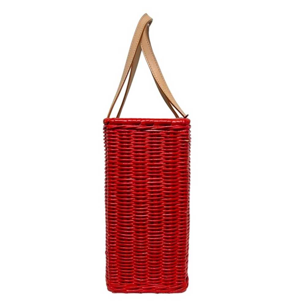 Kate Spade Wicker Basket Bag Orange Red - image 9