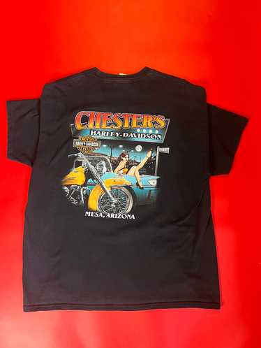 Y2K “Chester’s” Black Harley Davidson Shirt - image 1