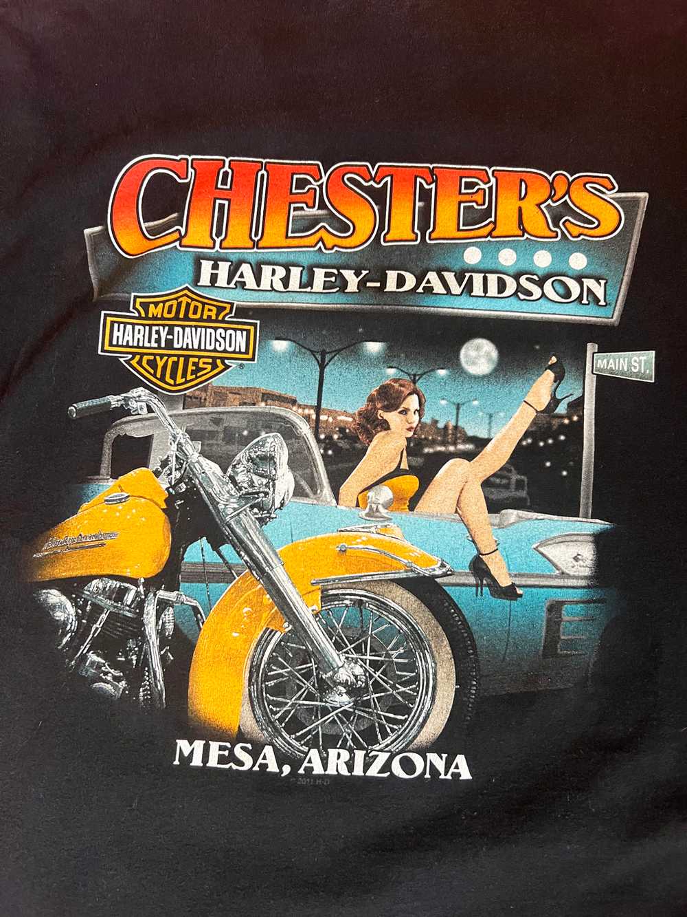 Y2K “Chester’s” Black Harley Davidson Shirt - image 4