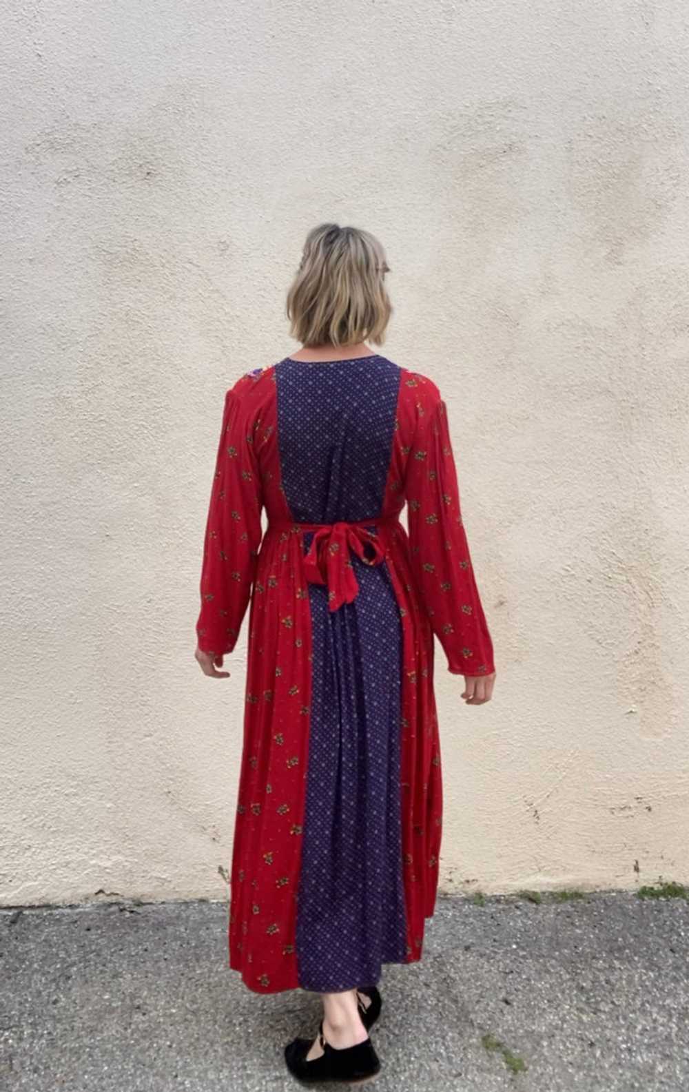 Vintage Embroidered Afghani Mixed Print Midi Dress - image 3