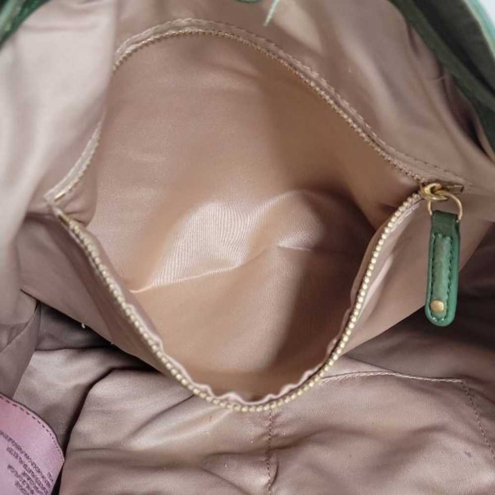 Juicy Couture Drawstring Hobo Bag Leather Green D… - image 7