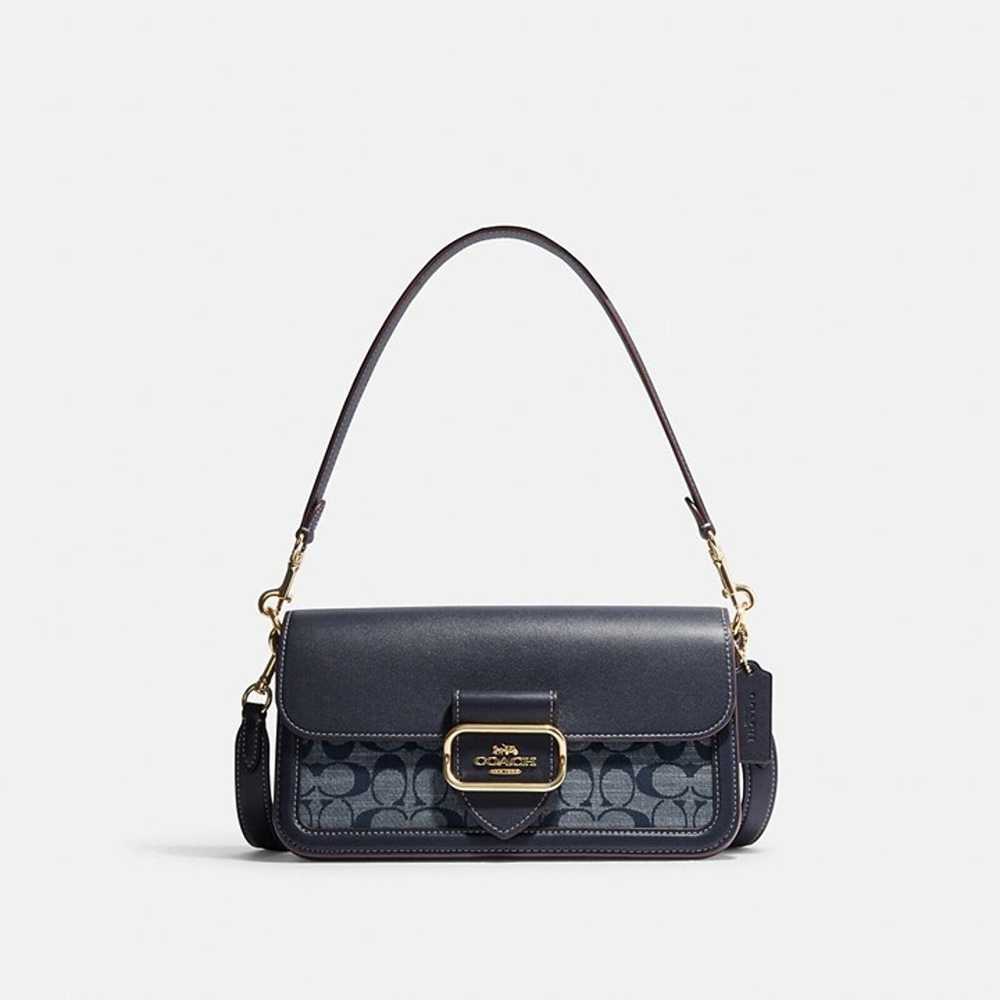 NWT Coach Morgan Shoulder Bag In Signature Chambr… - image 1