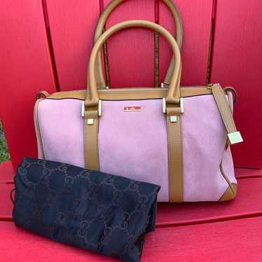 Gucci pink suede handbag
