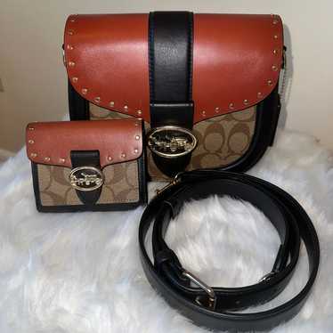 Coach Georgie Saddle Bag and Small Wallet in Colo… - image 1