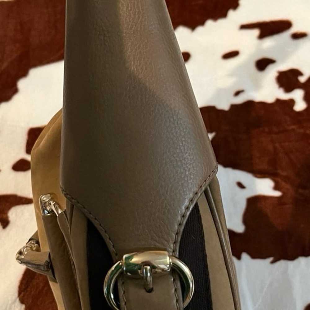 Gucci Taupe Nubuck Leather Heritage Horsebit Hobo… - image 6