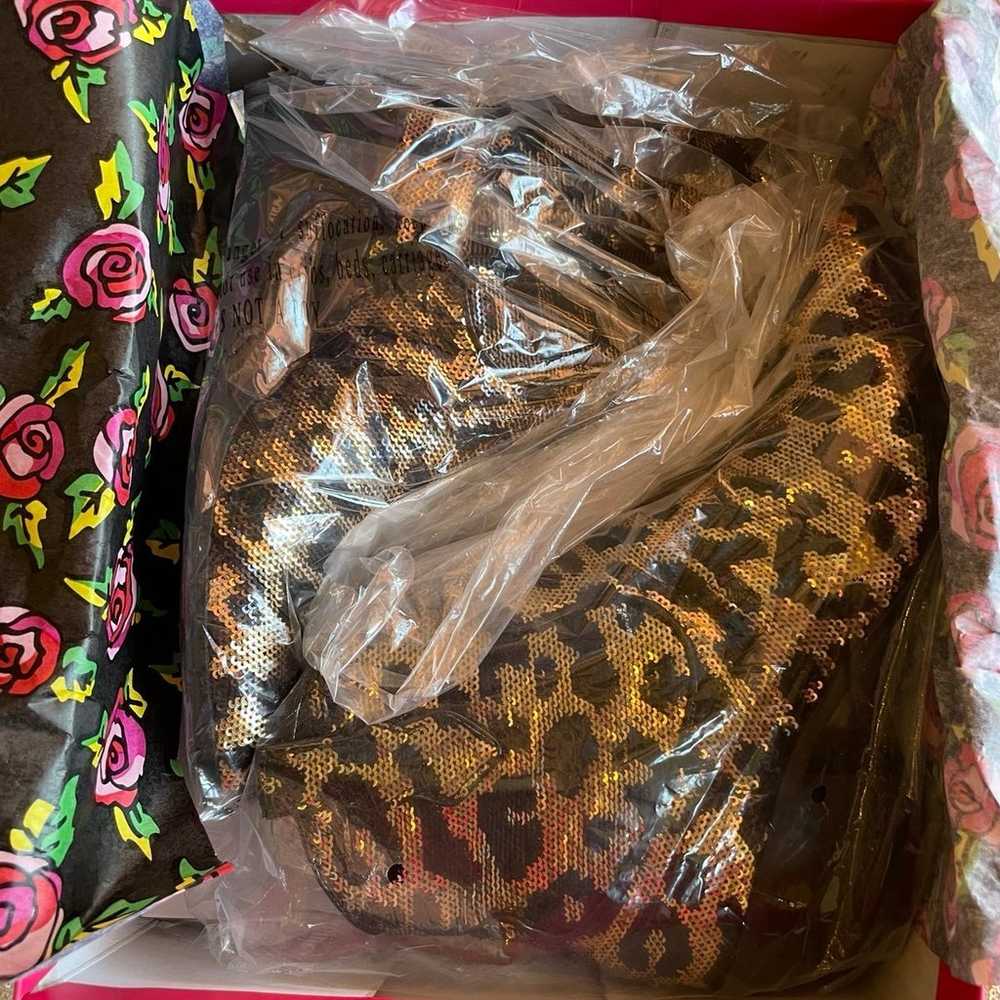 Betsey Johnson Lucky Leopard Sequin Boots - image 2