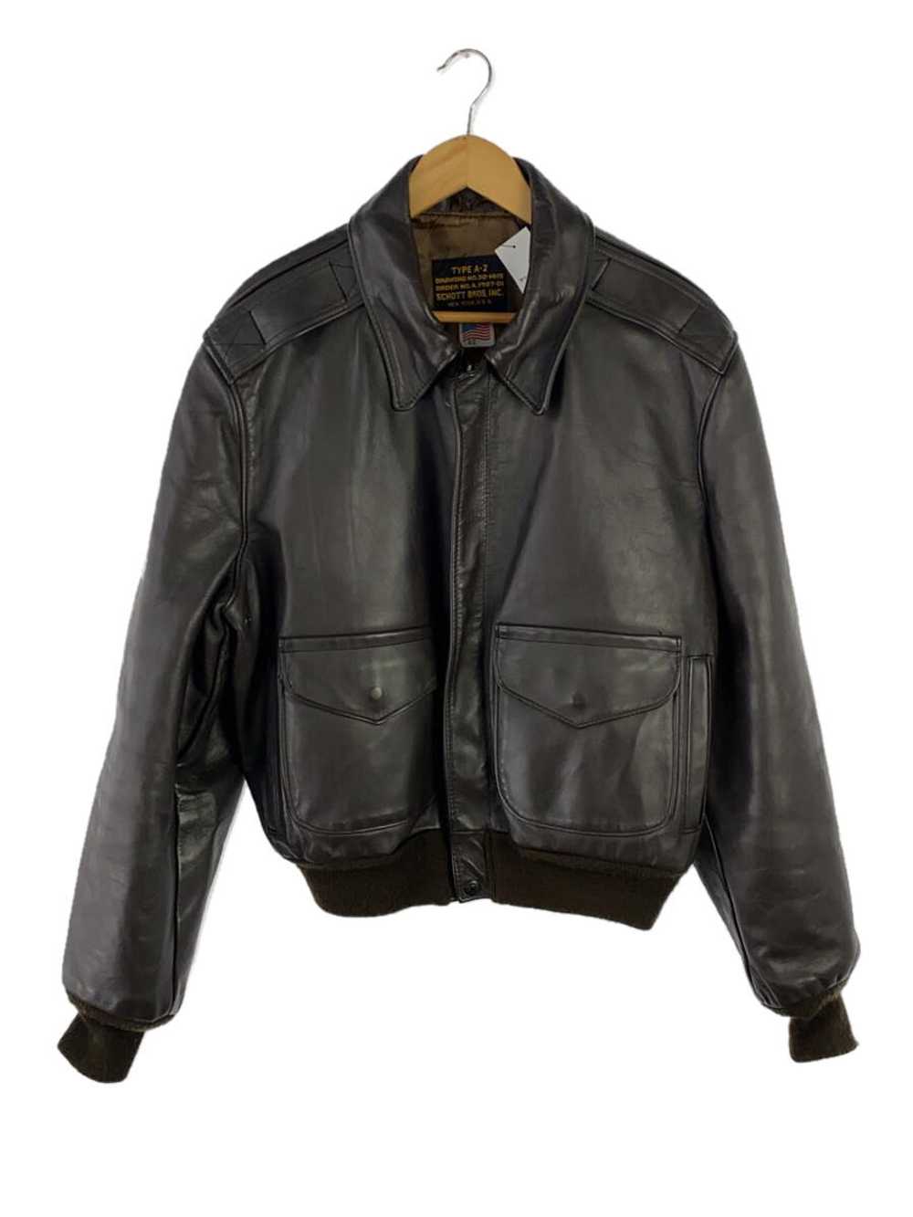 Used Schott Leather Jacket Blouson/42/Leather/Bro… - image 1
