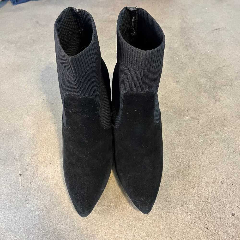 Steve Madden Reece Black Leather sock Ankle booti… - image 2