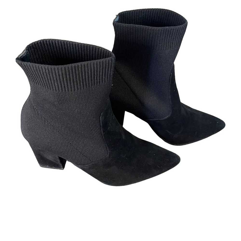 Steve Madden Reece Black Leather sock Ankle booti… - image 9