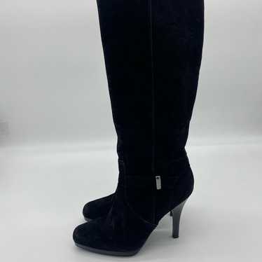Worthington Tall Black Faux Suede Heel Boots
