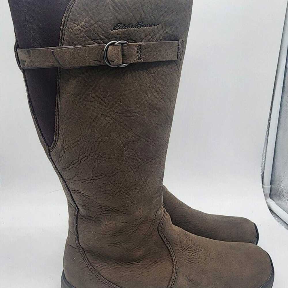 Eddie Bauer Womens Tall Leather Biker Boot Size 6… - image 1