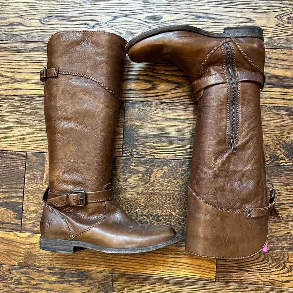 Frye Leather Long Riding Boots, Size 8 - image 2