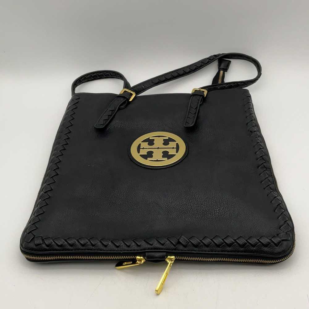 Tory Burch Womens Black Gold Leather Adjustable S… - image 1