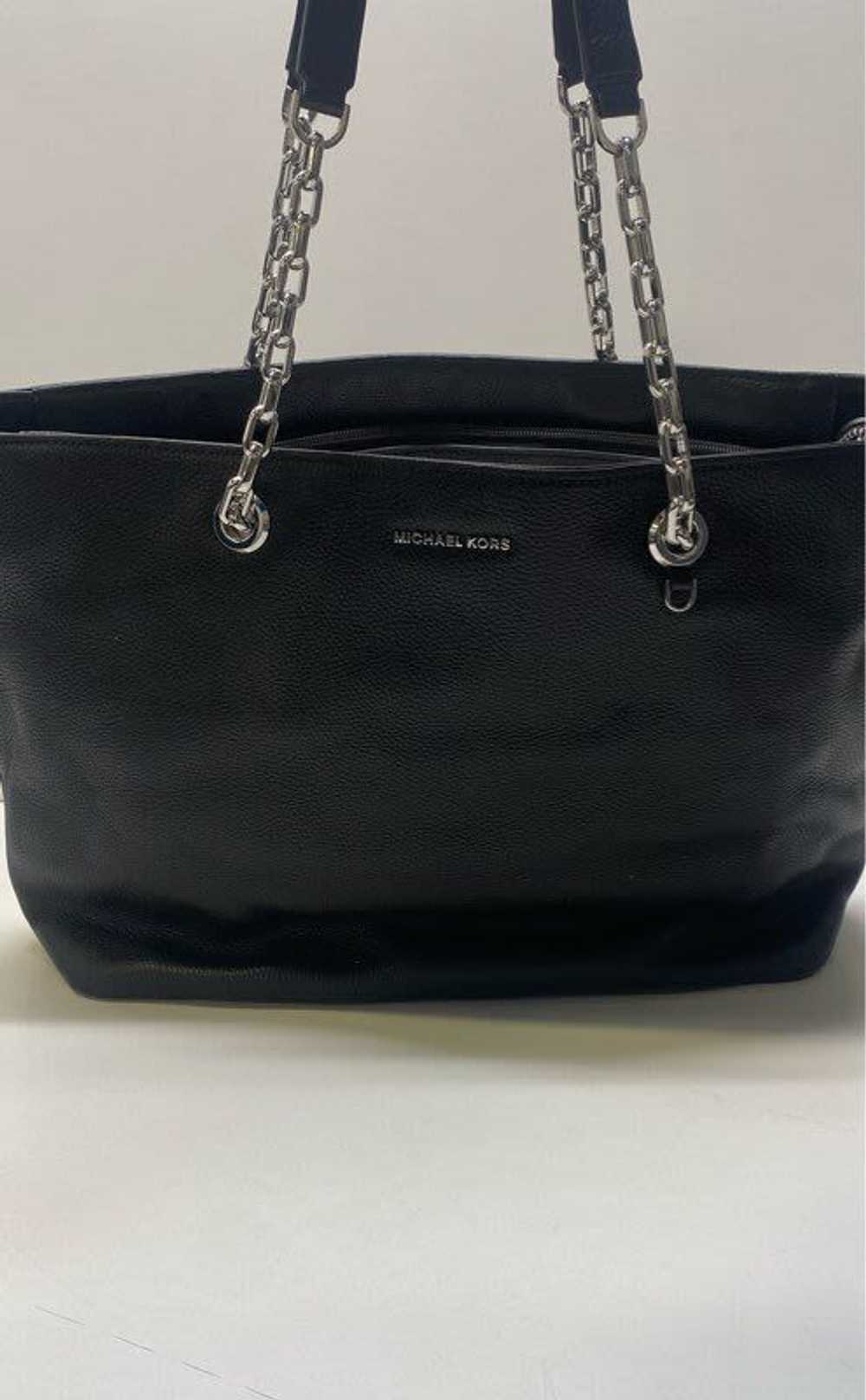 Michael Kors Pebble Leather Chain Shoulder Bag Bl… - image 1