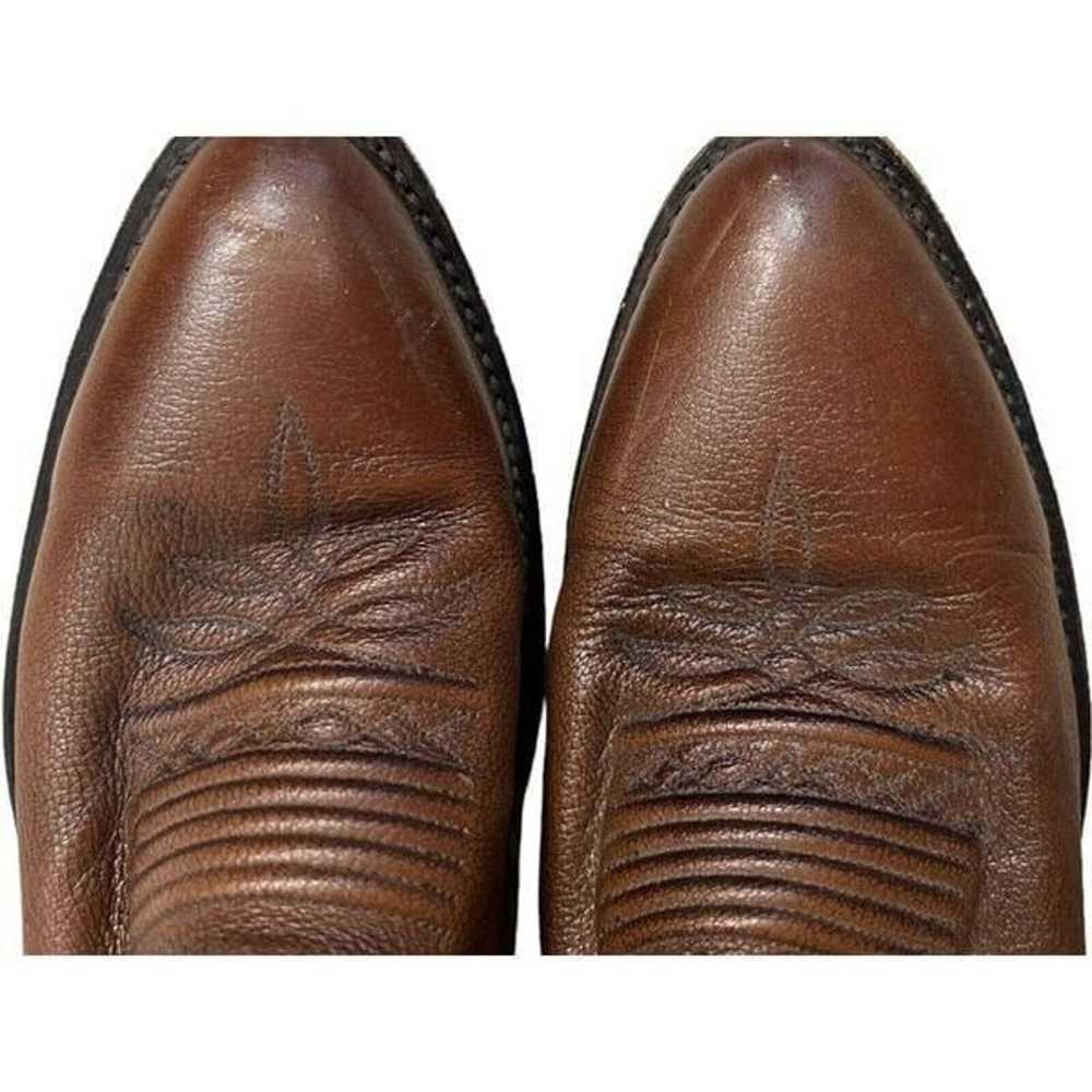 VINTAGE Dan Post Calfskin Leather Boots Cognac Wo… - image 3
