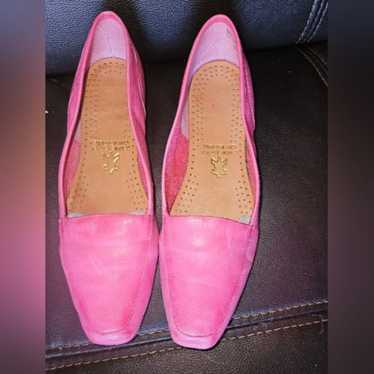 Barbie Pink Leather Flats size 6.5 M Loafers driv… - image 1