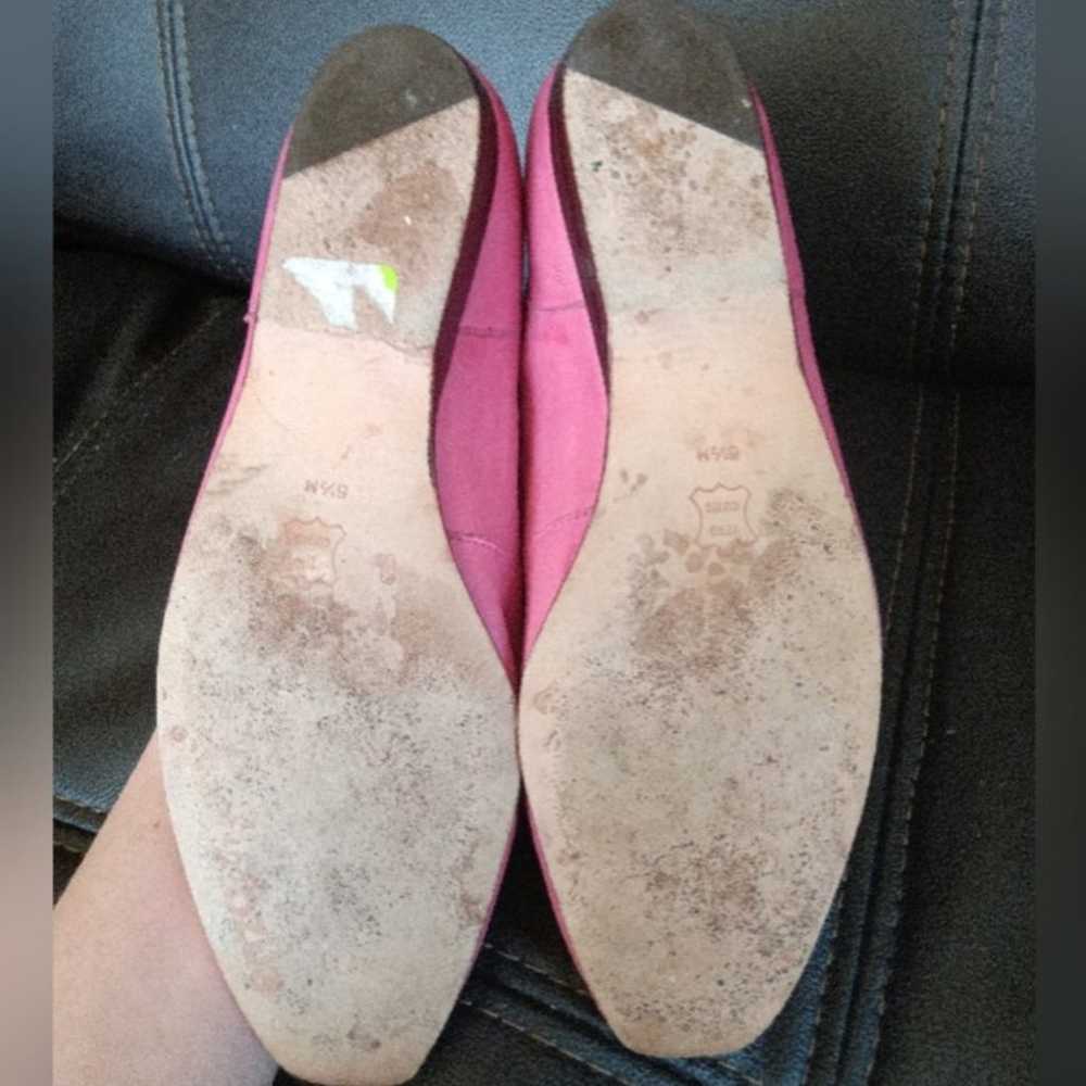 Barbie Pink Leather Flats size 6.5 M Loafers driv… - image 5
