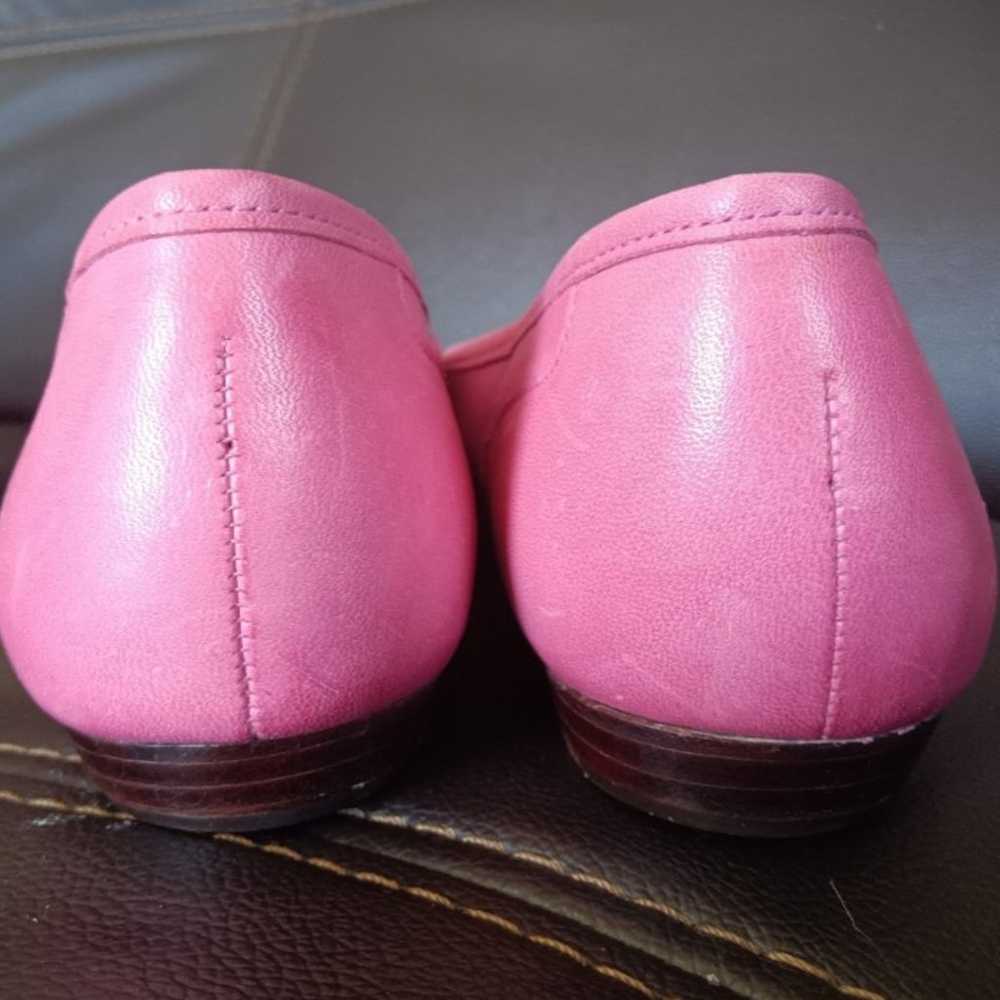 Barbie Pink Leather Flats size 6.5 M Loafers driv… - image 6