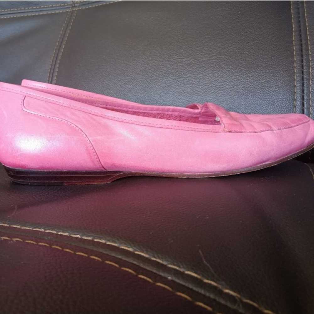 Barbie Pink Leather Flats size 6.5 M Loafers driv… - image 7