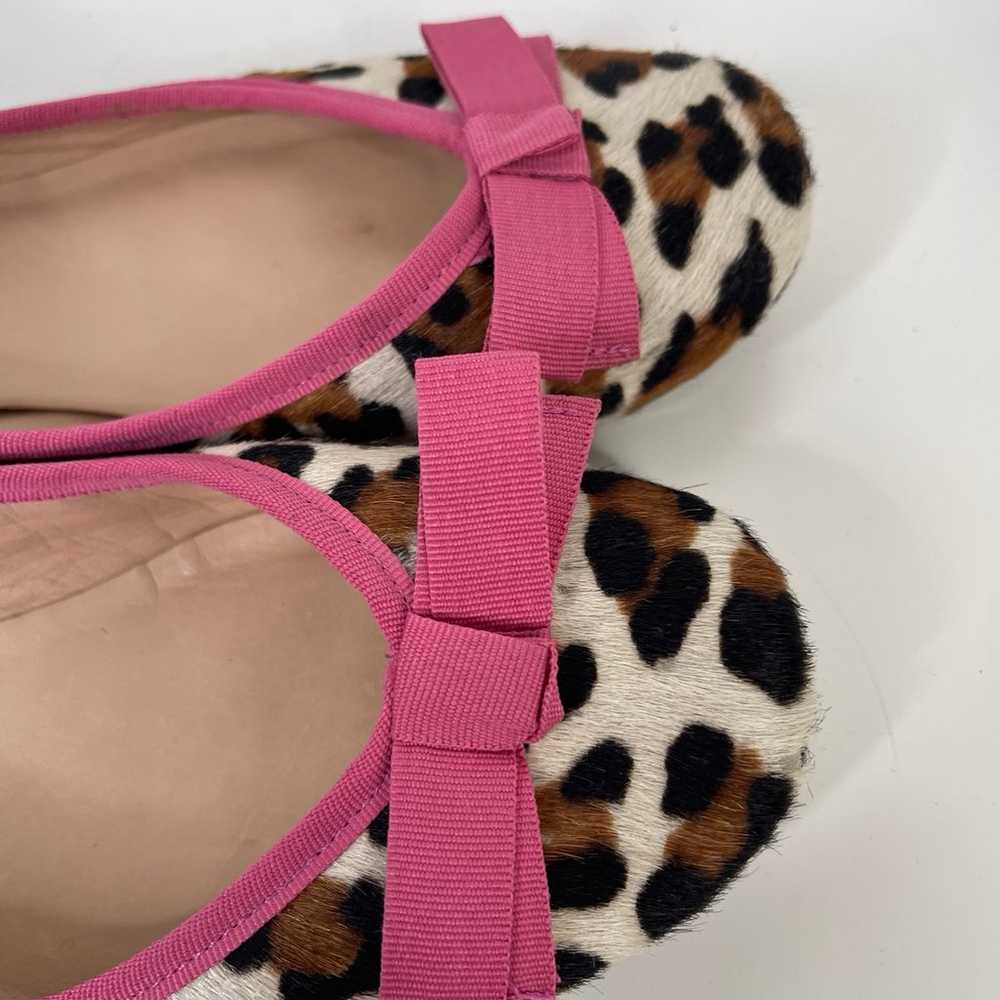 Kate Spade Leopard ballet flats 8.5 pink bow - image 3
