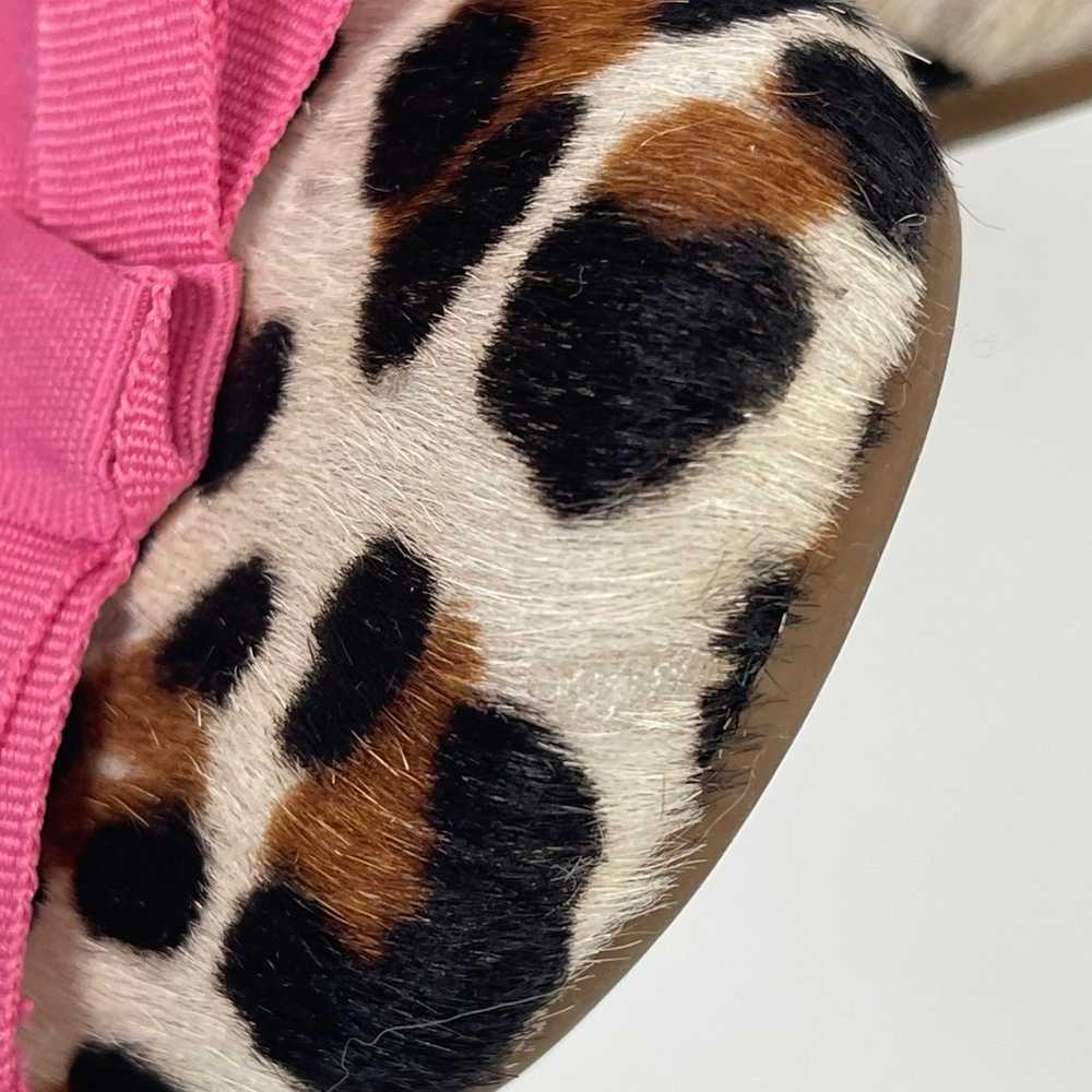 Kate Spade Leopard ballet flats 8.5 pink bow - image 8