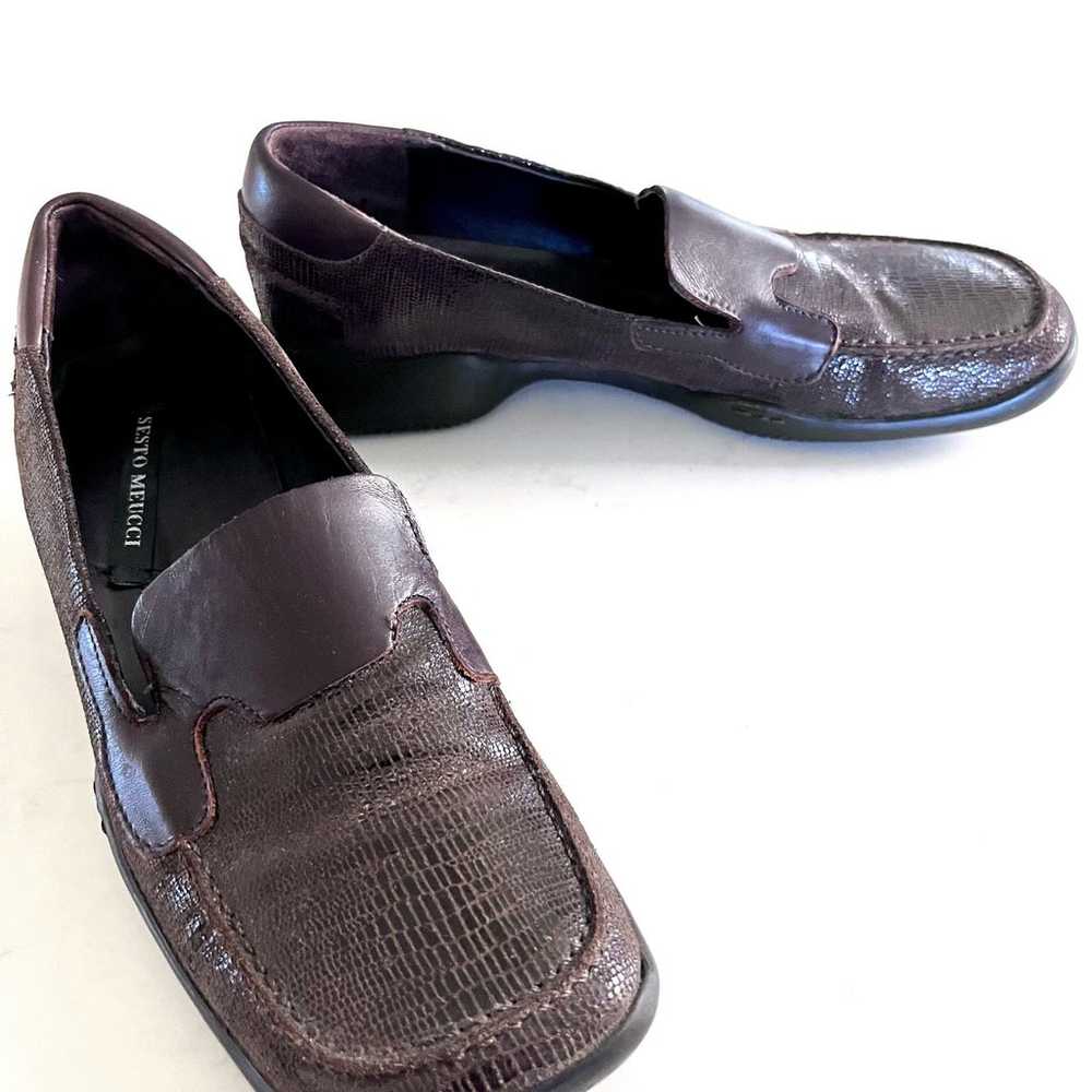 Sesto Meucci brown square toe shoes size 8 1/2 - image 5