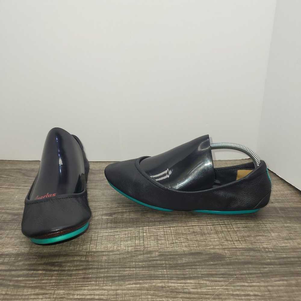 Tieks By Gavrieli Black Ballet Flats With Teal So… - image 1