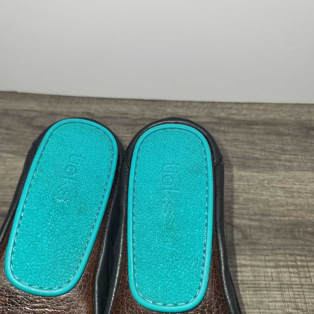 Tieks By Gavrieli Black Ballet Flats With Teal So… - image 8