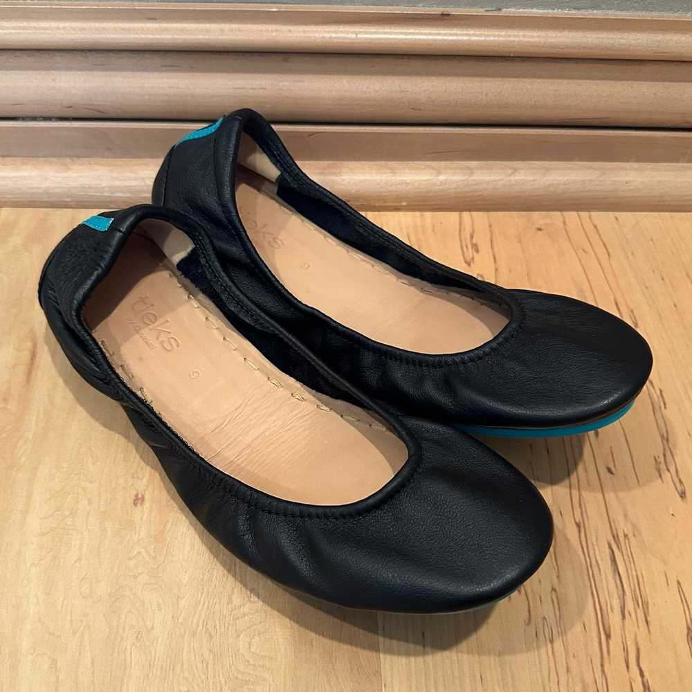 TIEKS Gavrieli Black Leather Ballet Flats Shoes S… - image 1