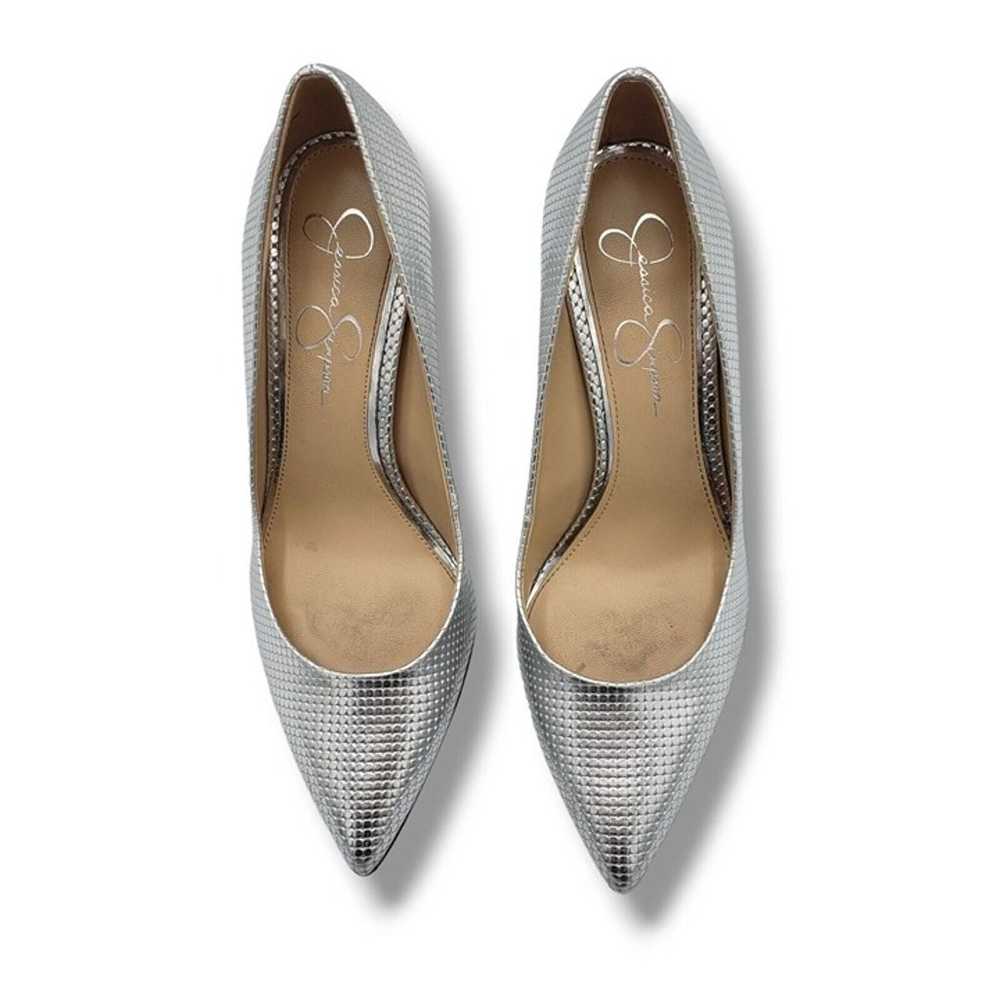 Jessica Simpson Levin Pump Womens 8 Silver Emboss… - image 7