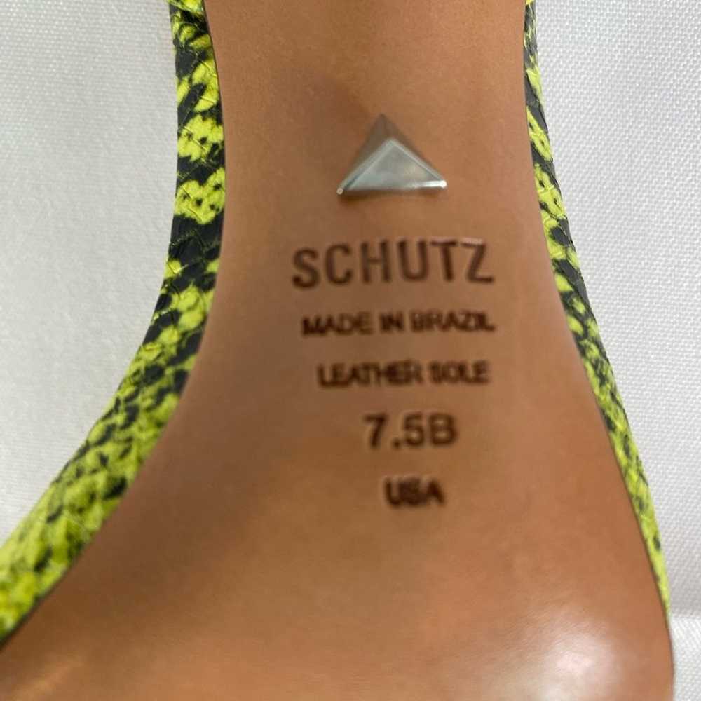 #SCHUTZ Snake Skin Neon Heels Size 7.5 - image 4