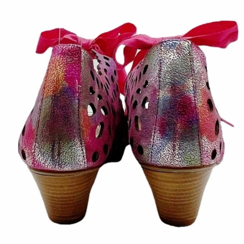 Chanii B Luca Rainbow Leather Heel Laser Cut Open… - image 9