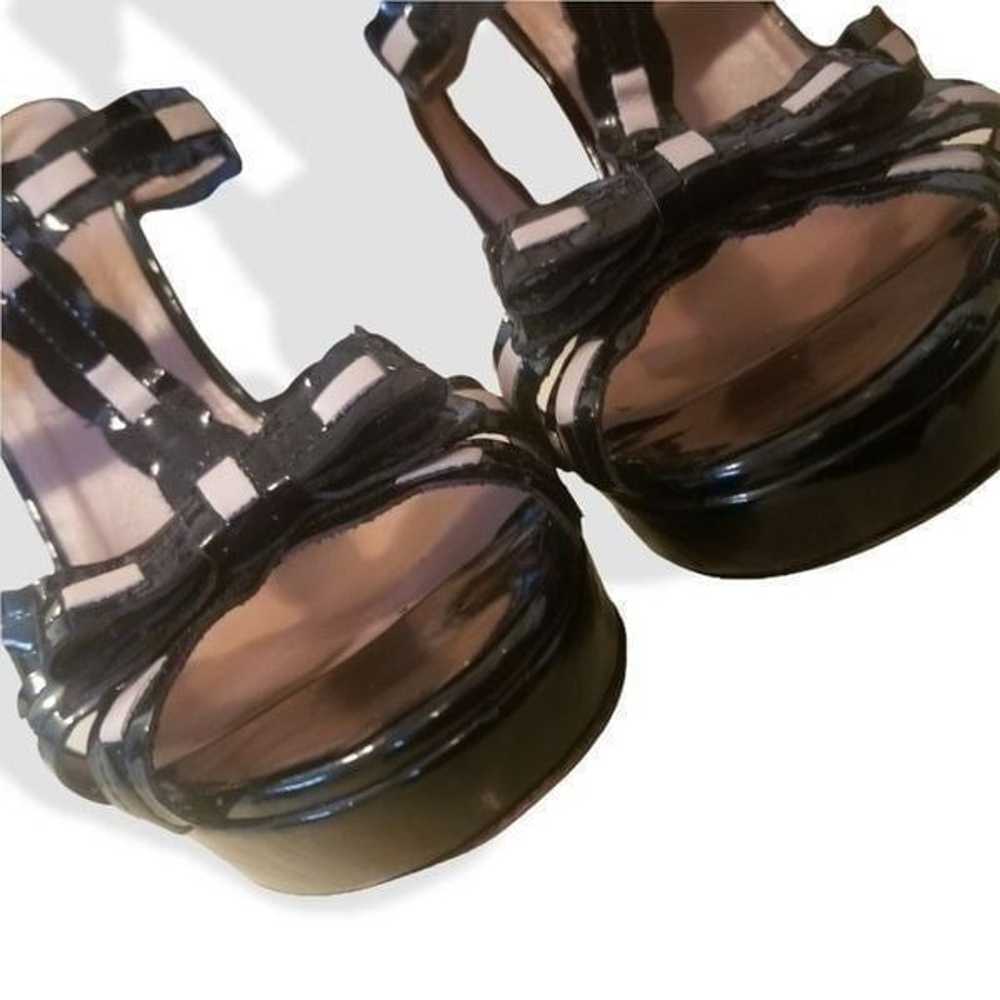 RED Valentino Patent Leather Black & Tan Strappy … - image 4