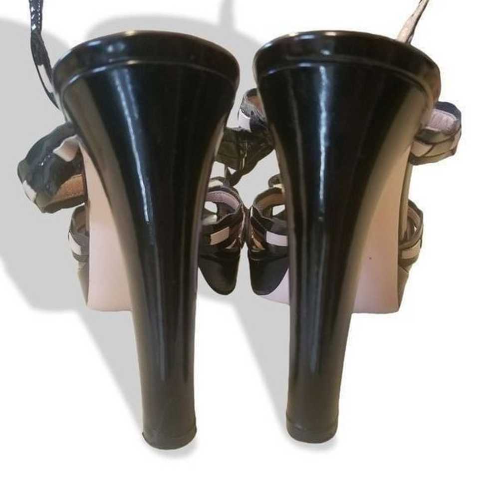 RED Valentino Patent Leather Black & Tan Strappy … - image 5