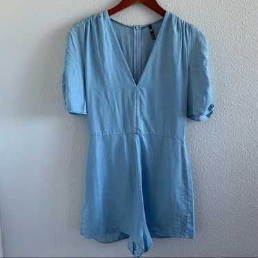 Zara TRF Collection Chambray Romper XS