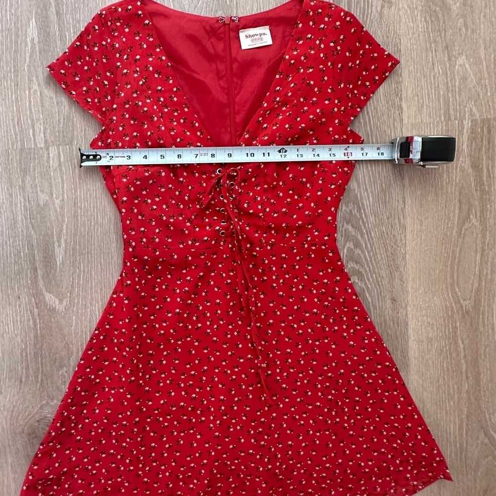 ShowPo Red Floral Mini Dress Sz 4 - image 3