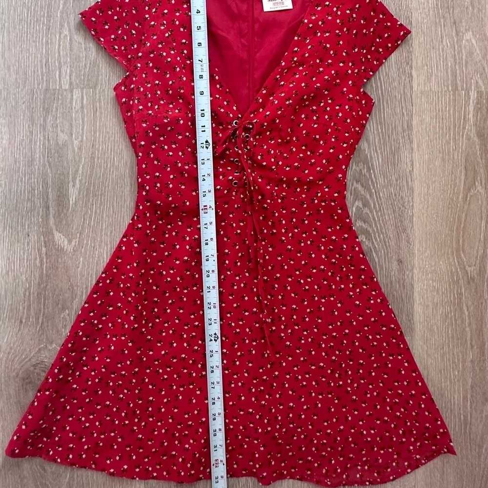 ShowPo Red Floral Mini Dress Sz 4 - image 4