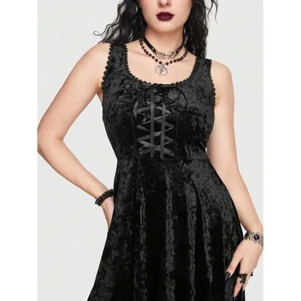 Dark Fairy Gothic Pixie black velvet S dress nwot… - image 5
