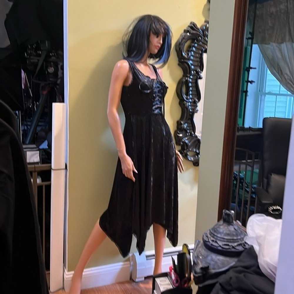 Dark Fairy Gothic Pixie black velvet S dress nwot… - image 6