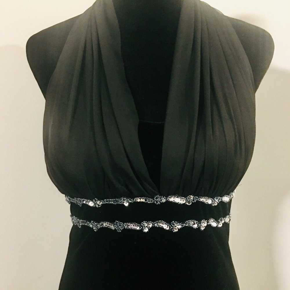 JUMP APPAREL Vntg Black Stretch Velvet Maxi Dress… - image 3